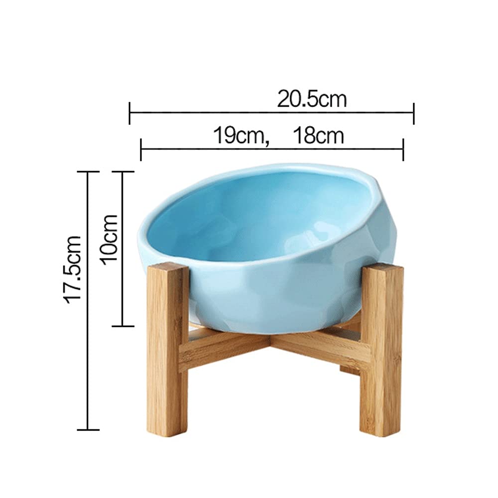 Cuencos grandes de cerámica para perros y gatos de 1090 ml con soporte elevado de madera, comedero antideslizante para cachorros, protege el cuello uterino, ideal para agua y alimentos, producto para