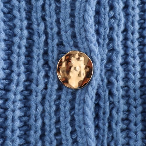 Image of KEOMUD Women Sleeveless Crop Knit Cardigan Casual Button Down Open Front Sweater Vest with Pockets Lightblue Medium