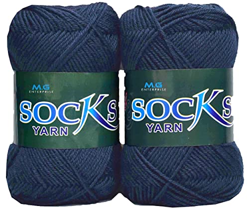 Image of M.G Enterprise Nylon NavyWool Yarn 500 Soft Crochet Thread for Handmade Craft & Knitting