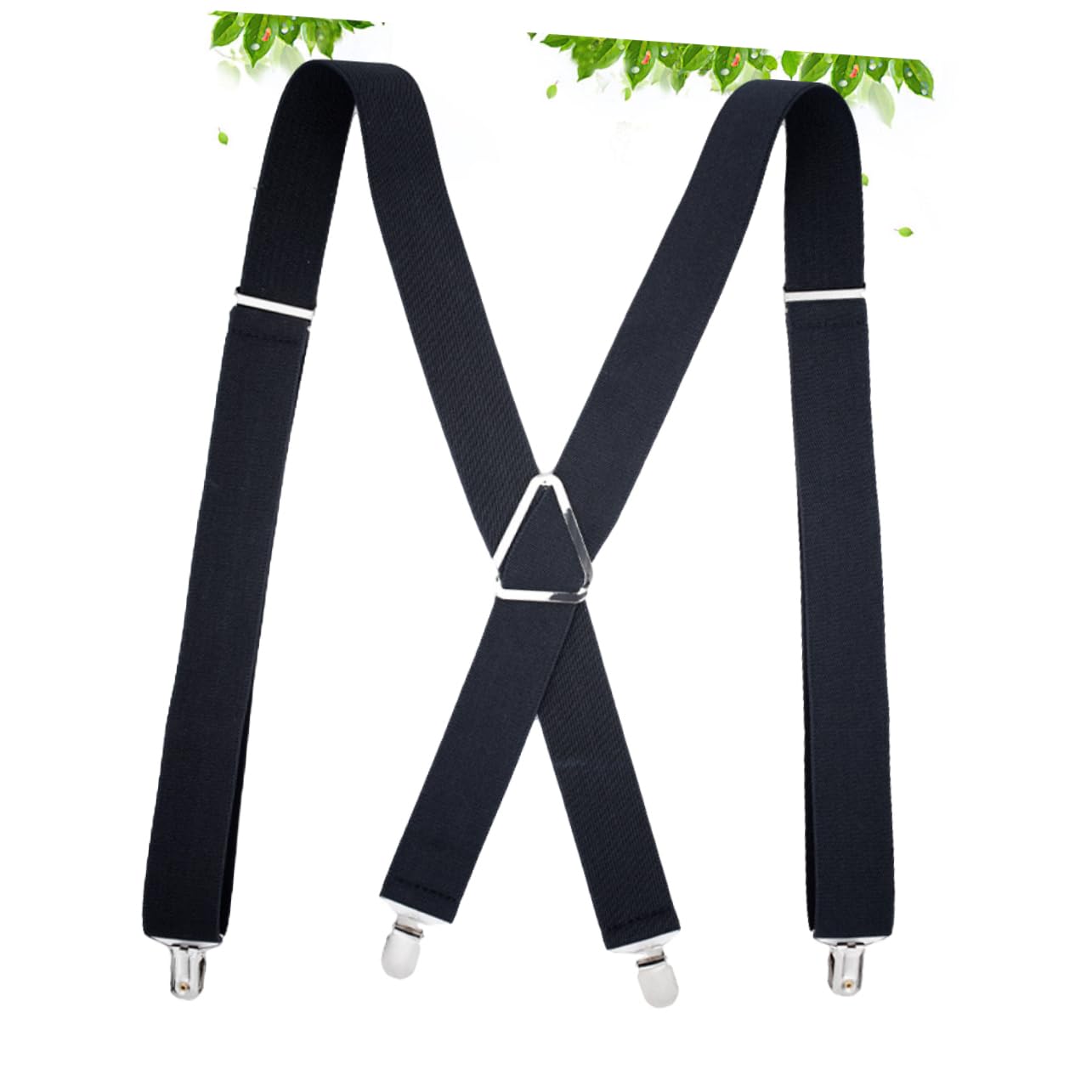 SHERCHPRY 1Pc Men Adjustable X Shape Suspenders Heavy Duty Elastic Braces with Strong Clips for Pants Classic for Stylish and Comfortable Wear