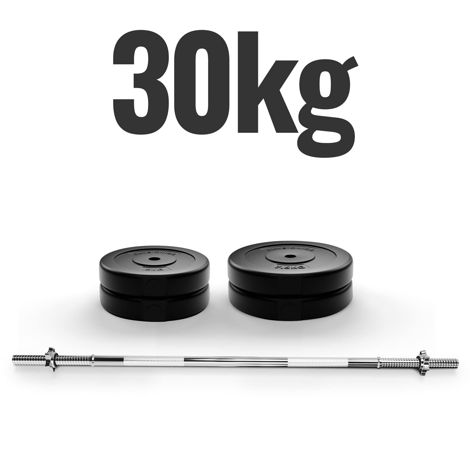 Physionics® Lange halterstang - 120 cm , 30 mm verchroomd, 6,5 kg