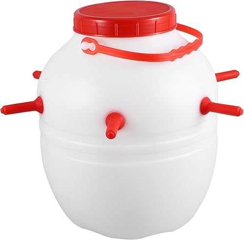 Cabilock Cubo de plástico blanco con pezón para ganado, caballo, cabra, oveja, perro, animales de granja, mascotas, ganado, herramienta dispensadora