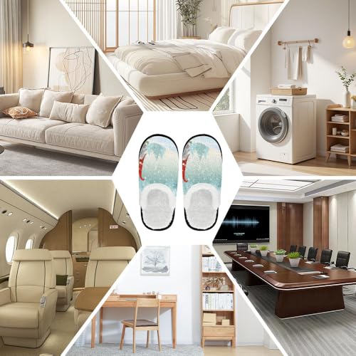 Travel Slippers for Women Men Fuzzy Non Slip Indoor Outdoor Cozy Fluffy Slipper Memory Foam Fleece-Lined Fall Winter Warm Plush Cotton House Shoes Holiday Gifts Pantuflas Para Mujer4