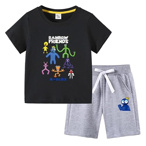 OUHUAN レインボーフレンズ rainbow friends ベビー キッズ パジャマ 半袖Tシャツ ショートパンツ 上下セット 子供服 赤ちゃん 服 ベビーパジャマ 夏服 日常着 コスチューム 綿 無地 丸首 トップス カジュアル ルームウェア 部屋