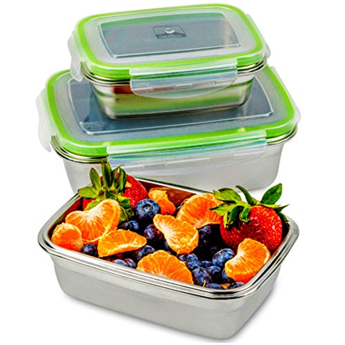 JaceBox Stainless Steel Lunch Containers - LunchBox Container Set LeakProof Light Easy Stainless