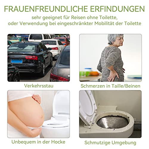Sunany Urinal für Damen, weiblich, Trichter aus Silikon, tragbar für PIPI im Stehen, wiederverwendbar, weibliche Toilette, für draußen, Aktivitäten, Camping, Reisen (grün)