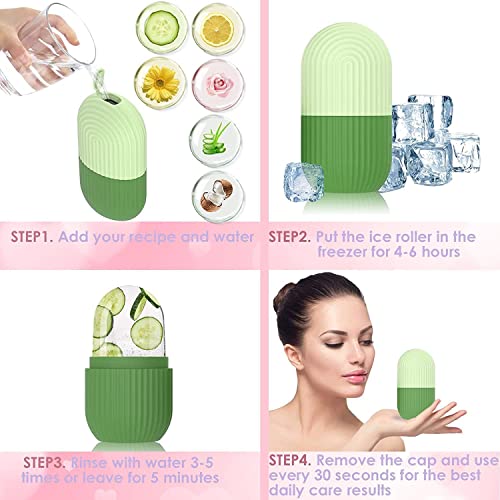 EPISKEY Ice Roller For Face, Ice Roller For Face Massager, Face Ice Roller To Enhance Skin Glow, Shrink & Tighten Pores, Puffy Eyes, Acne, Pimple, Facial Ice Roller, Unbreakable/Reusable (FEV PINK)