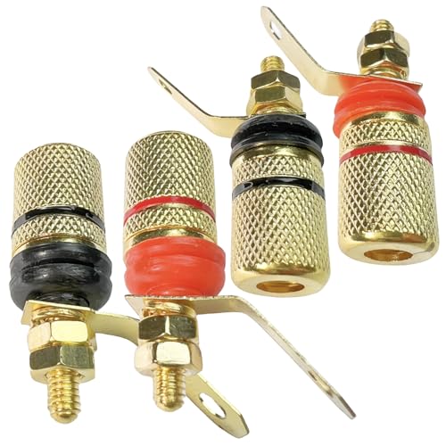 CESS Amplifier Terminal Connector Binding Post Banana Plug Jack Socket (4 Pack)