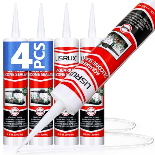 LISRUX Aquarium Silicone Clear 4-Pack