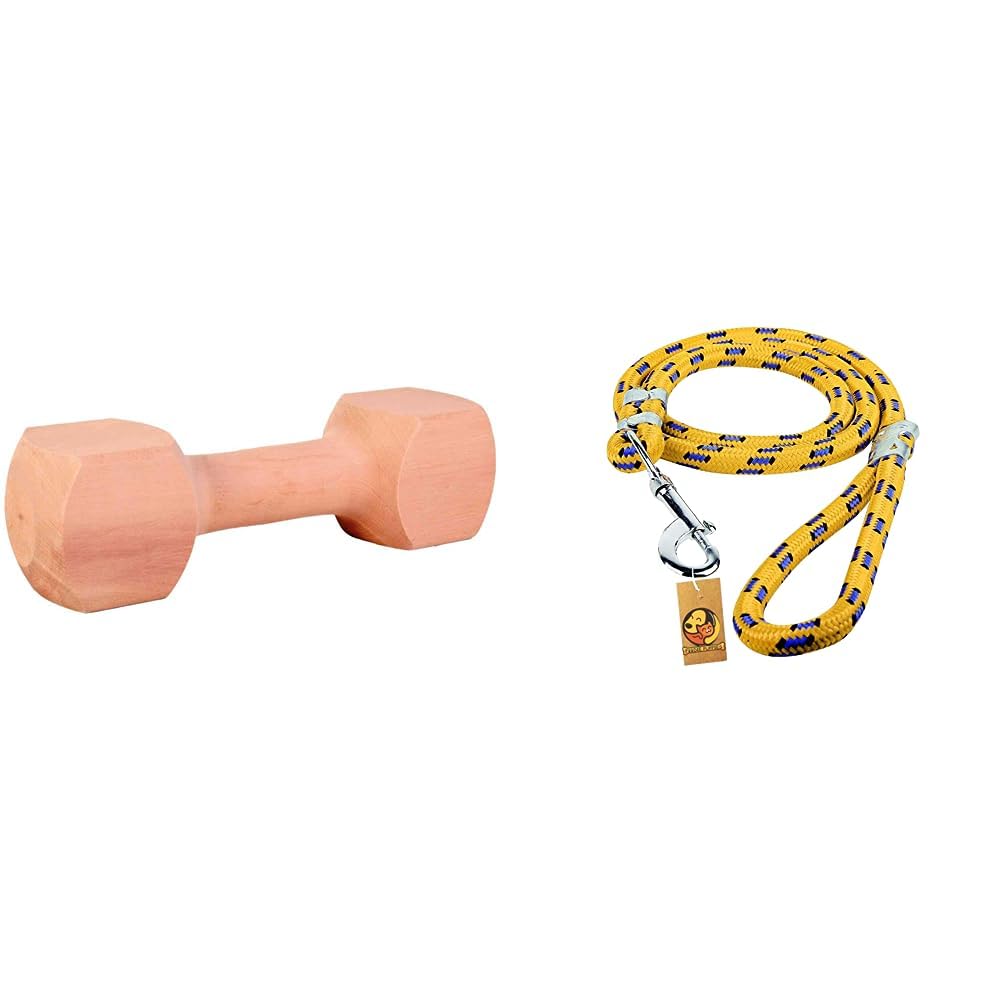 Foodie Puppies Wooden Dumbbell Chew Toy- Keeps Teeth and Gums Healthy Oral Care & Strong Comfortable Nylon Training Leash for Small Sized Dogs (Nylone Leash - 12mm) (B0CDDQ6YN7) Amazon Price History, Amazon Price Tracker