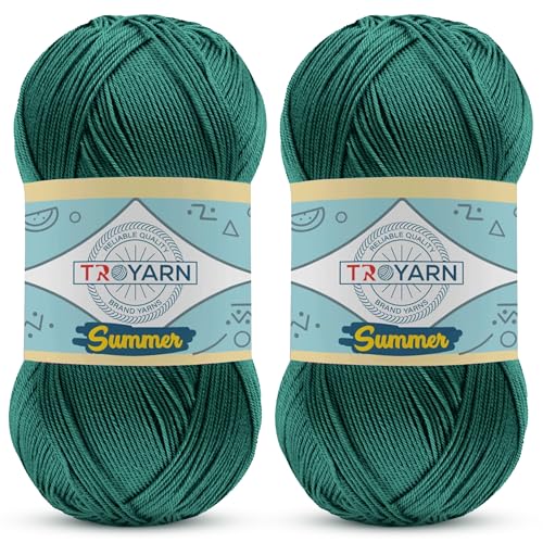 Image of Yarn for Crocheting & Knitting - 2 Skeins (2x383 Yds) (105453 - North Sea) - 100% Microfiber Acrylic for Craft Projects