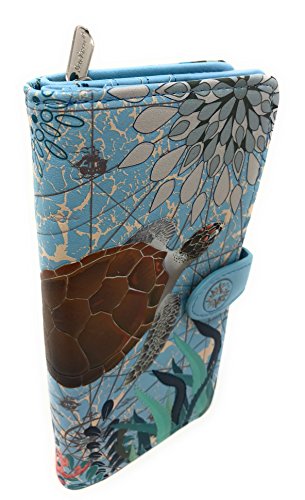 Shag Wear Sea Turtle Large Wallet for Women and Teen Girls Vegan Faux Leather 7