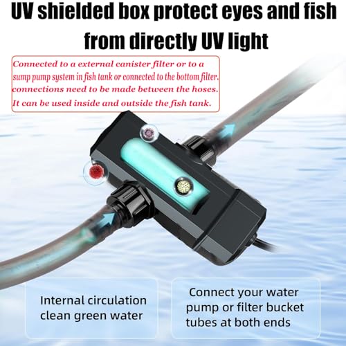 Image of Aquarium UVC Clean Light 7W Algae Clear Green Bloom Clean Fish Tank UVC Water Clean Lamp for Sump Pond Filter Tank (Aquarium UVC-WaterClarifier)