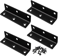 Vista 24 de Soportes en L, 4 unidades de soporte de esquina con ángulo, acero inoxidable superior, 4" x 1" M, 2 mm de espesor, para estante de madera, mueble