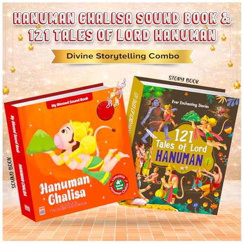 Image of Hanuman Chalisa Sound and 121 Story Book Combo for Kids ; India's First Mythology Mantras Sound Book to Teach Indian Culture, Values Devotional