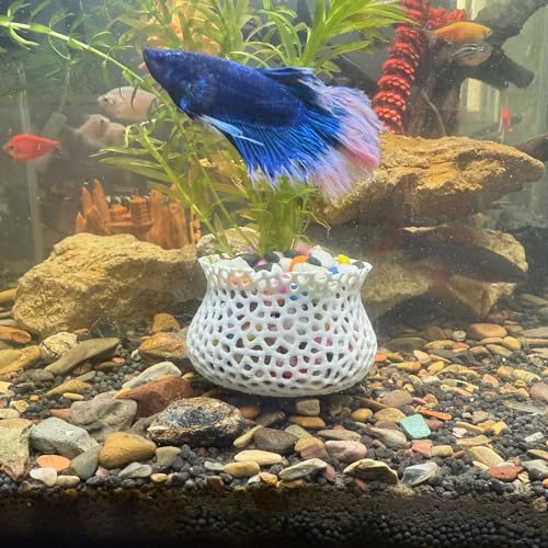 HOZOE Aquarium Submerged Plant Pot 2-Pack White