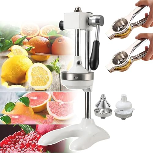 Professional Citrus Juicer - Heavy-Duty Lemon Squeezer & Orange Press with Handle, Multifunctional Juicing Tool for Fresh Juice (Includes 2 Molds &