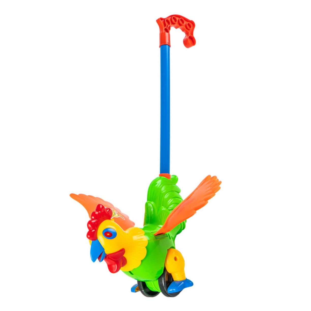 Kisangel Walker Detachable Rooster Design Pulling Cart for Cognitive Plaything for Learning Balance Random Color