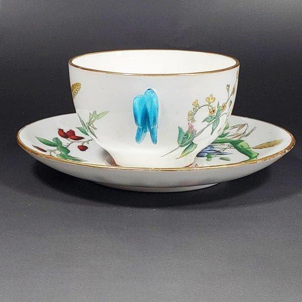 Amazon | 1900年前後 ミントン 草花絵 バタフライハンドル カップ 