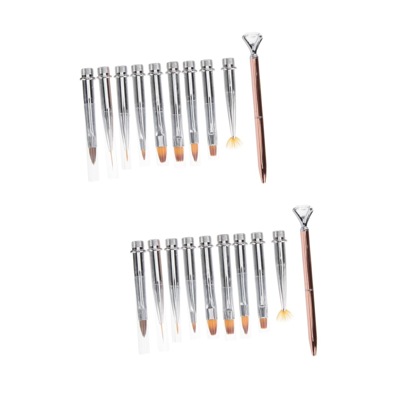 Healvian 2piezas Pinceles Para Nail Art Con Puntas De Repuesto Herramienta De Dibujo De Uñas Diseño Para Crear Patrones Detallados y Arte De Uñas Deslumbrante