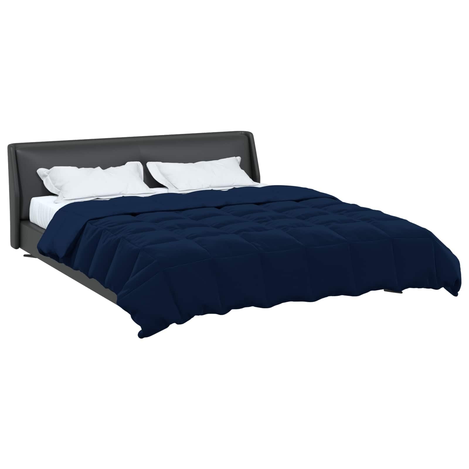 Colcha de verano acolchada azul oscuro, microfibra, 200 x 220 cm, 1 manta para dormitorio, transpirable para dormir caliente