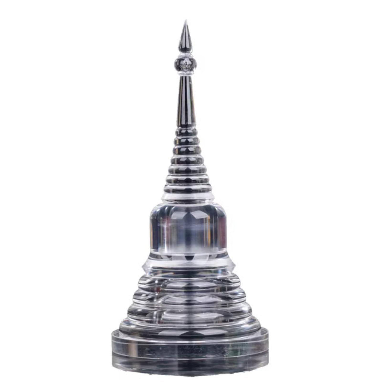 Stupa adorno acrílico de reliquias religiosas: torre Bodhi transparente para estatuas y altares