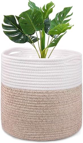 Tenn Well 30cm Flower Pot with Insert, Cotton Indoor Planter, Wov...