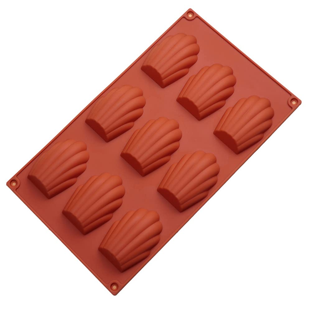 XUELIYUNMini Silicone Baking Tray - 9 Cavity Madeleine Moulds, Non-Sticky Silicone Moulds for Baking Cake, Chocolate, Candy, Biscuits