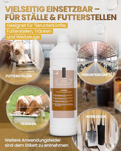 1L Stalldesinfektionsmittel Konzentrat Planet Strong® – Wirksam gegen Bakterien, Pilze & behüllte Viren (z. B. Influenza-Viren) – Für Ställe, Tierhaltung, Flächen & Futterstellen | Made in Germany