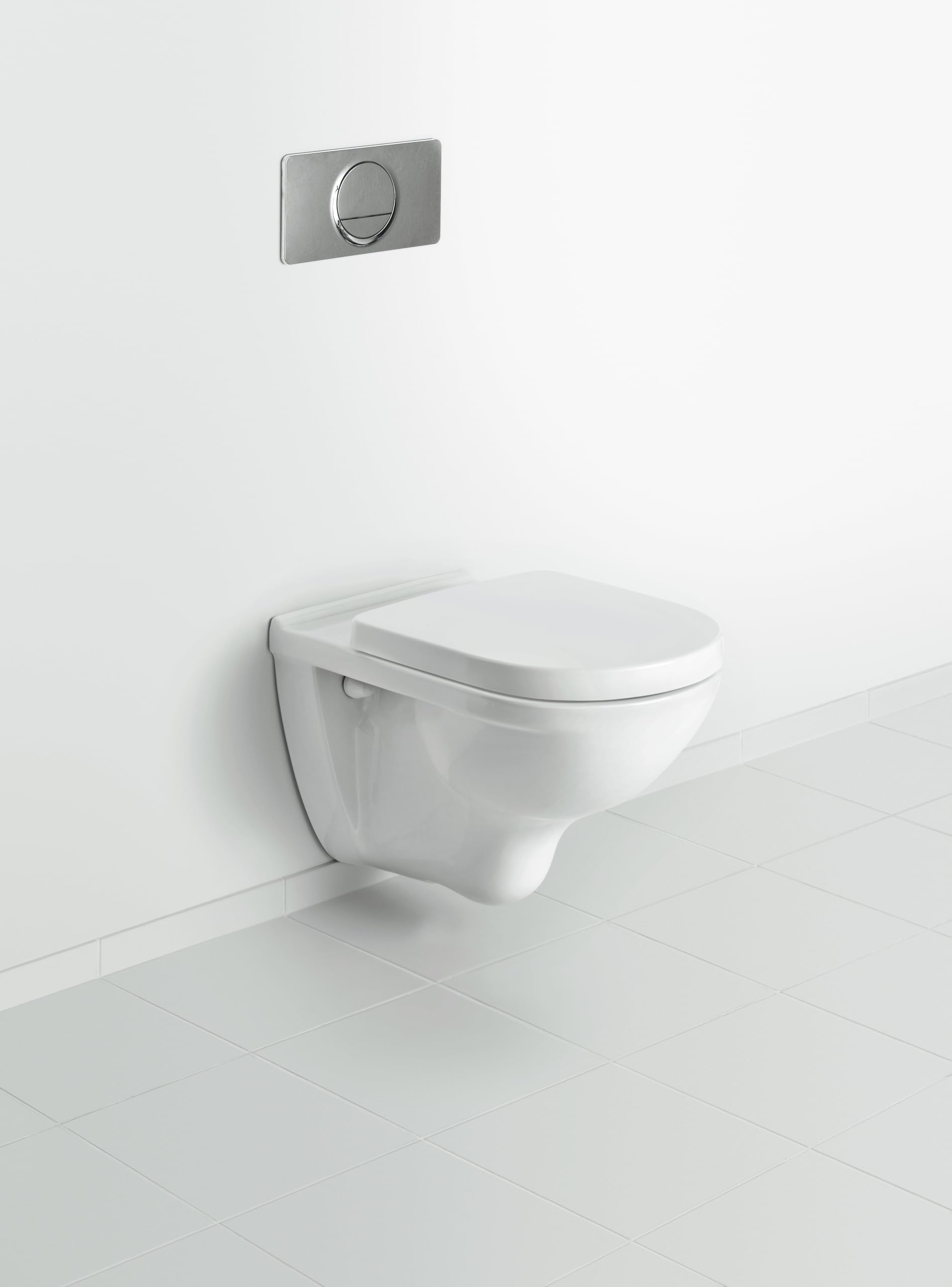 Conjunto de inodoro Villeroy & Boch O.novo – Blanco Alpin CeramicPlus | Set inodoro suspendido sin brida de salida directa y asiento con caída amortiguada, ahorro de agua