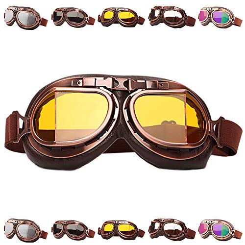 Image of Peicees Vintage Helmet Goggles Motorcycle Goggles Bike Motorcross Pilot Goggle