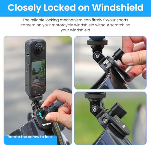 Image of ZORBES Motorcycle Windshield Mount Clamp Aluminum Clip for Insta360 X5 /X4 /Ace Pro 2 /Ace Pro, Motorcycle Bracket Clip for GoPro 13 for DJI Osmo Action 5 Pro Accessories