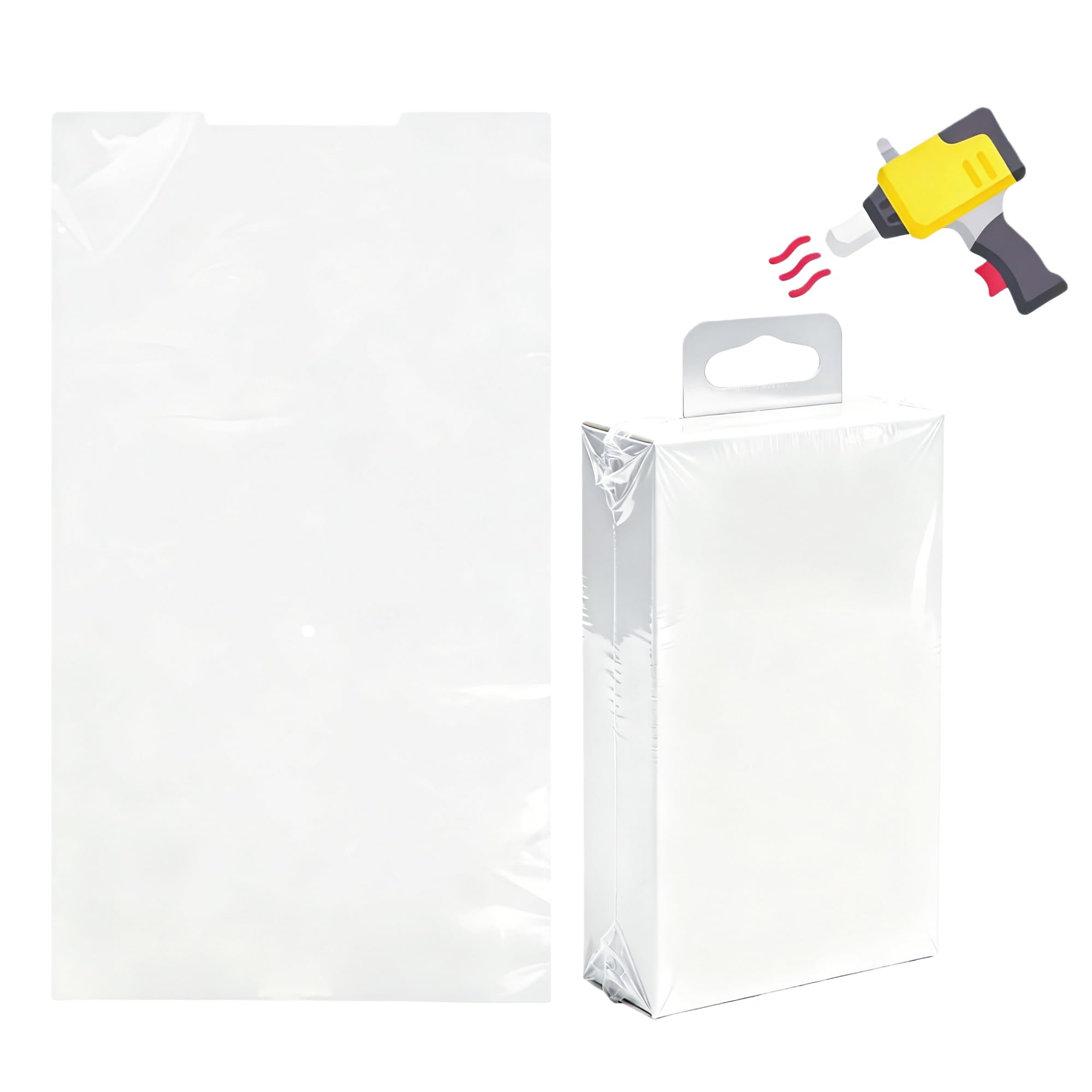 100 Sacs Thermorétractables Transparents avec Trou pour Crochet Sacs Thermorétractables POF pour l'emballage d'accessoires Électroniques et de Cosmétiques (15x28cm (5.9x11 inch))