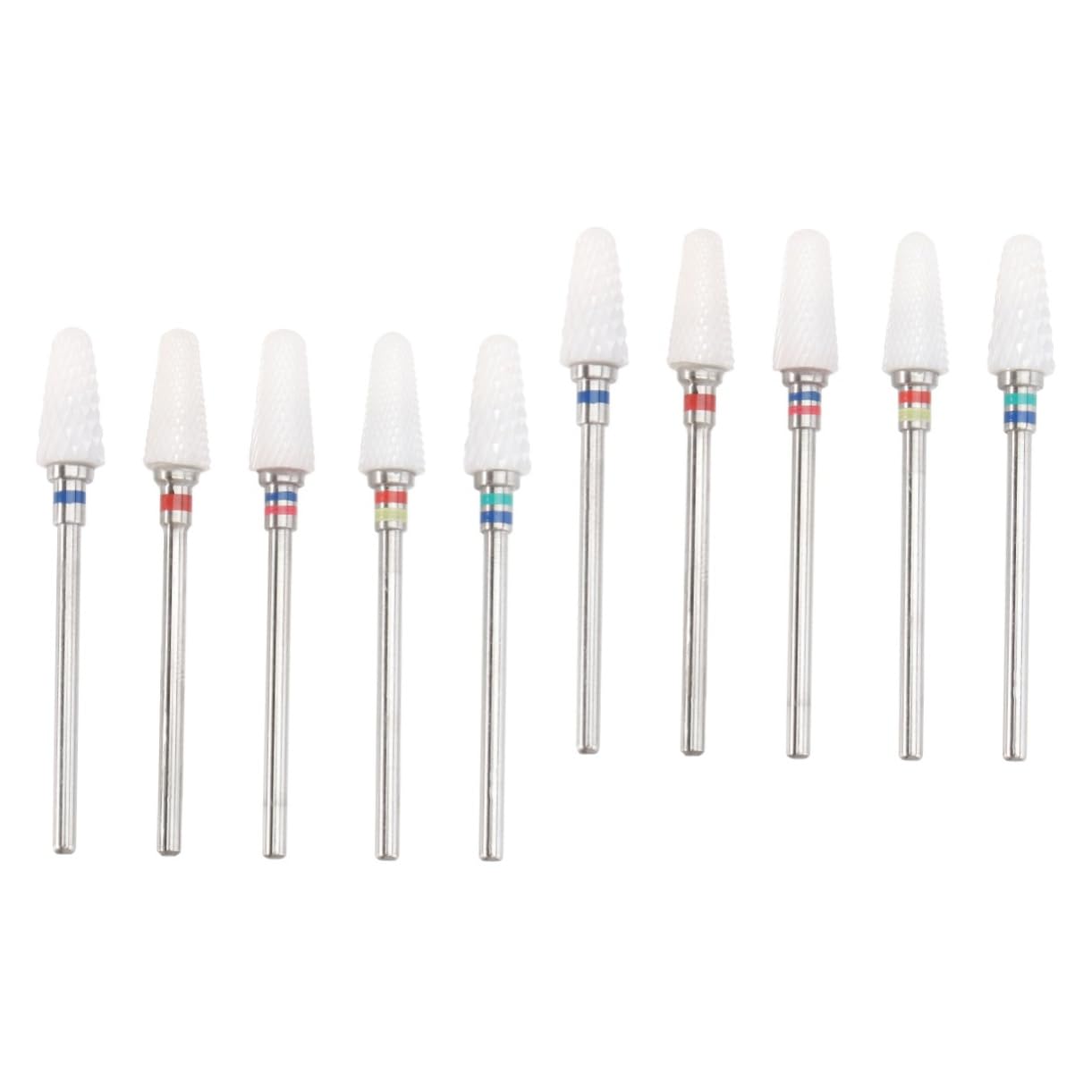 FOMIYES Kit Per Manicure E Pedicure Da 10 Pezzi Set Di Punte Per Trapano Per Unghie in Ceramica Levigatura Limatura E Lucidatura Per Nail Art