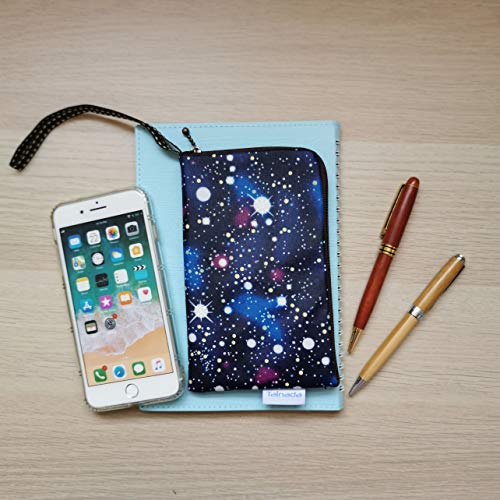 Image of Taianda Women Phone Wristlet Wallet Pouch, Zippered Dual Slots (Galaxy)