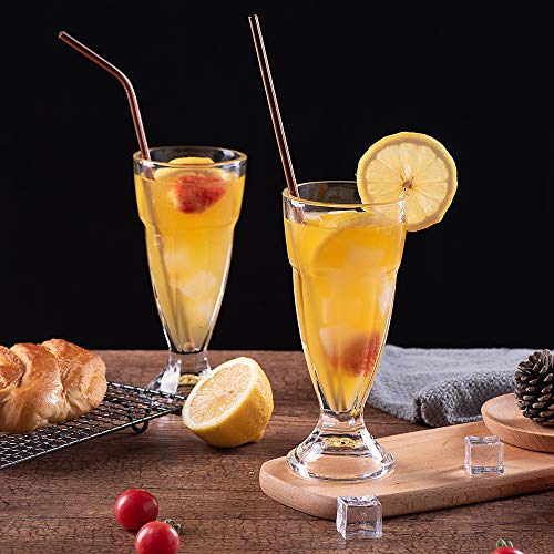 Vehhe Metal Straws Reusable Stainless Steel Straws Drinking Rose Gold 4 Set - Ultra Long 10.5" Cleaning Brush For 20/30 Oz For Yeti Rtic Sic Ozark #TOP6