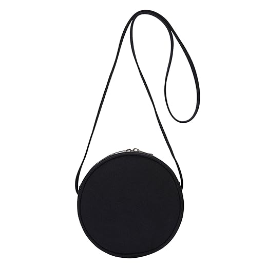 Circle Crossbody Bag for Women NYLON Circle Purse with Zipper Adjustable Knot Shoulder Straps