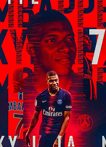Impression d'art Kylian Mbappé grand format 150x100 cm déco de prestige