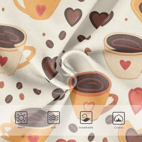 Wusikd Coffee Cups Girls' Underwear Cotton Hearts Coffee Girls Briefs Soft Toddler Underwear 2T3