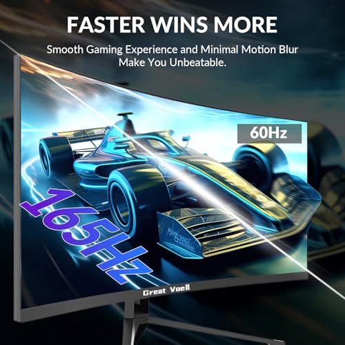 34 Inch Gaming Monitor Curved 165Hz UWQHD 3440x1440, Ultrawide Monitor, 1500R, 1Ms, 99% sRGB, HDMI 2.0, DP 1.4, FreeSync, HDR, Anti-Blue Light Eye Protection, VESA, Can Be Tilted - Image 4