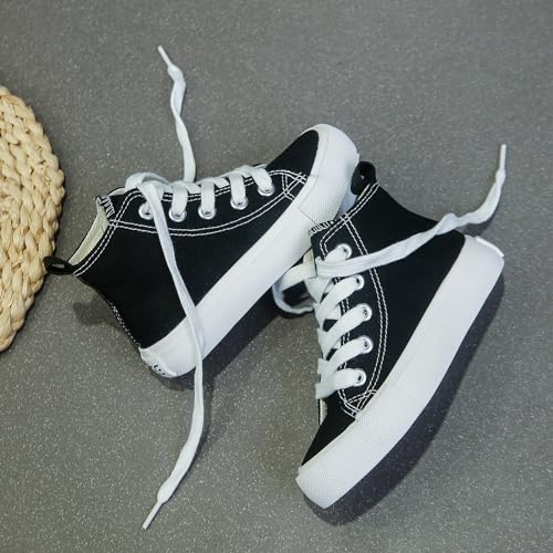 Boys & Girls High Top lace-up Kids' Espadrcanvas Shoes Back-to-School Season Little White Shoes Teen Classic Kids' Sneakers Tennis Shoes Baby Skate Shoes4