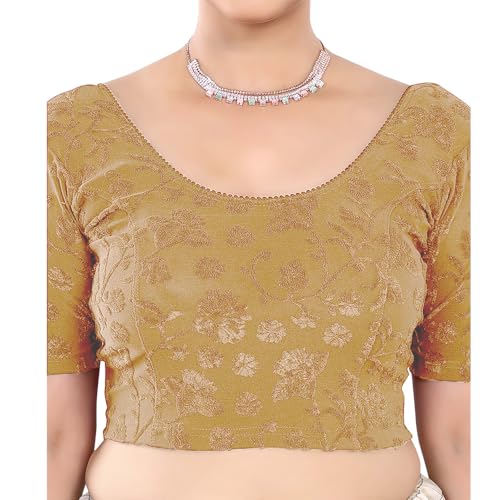 Image of Stay On Trend: Fashion Readymade Blouses for Women,Round Neckline Terry Jacquard Fabric.