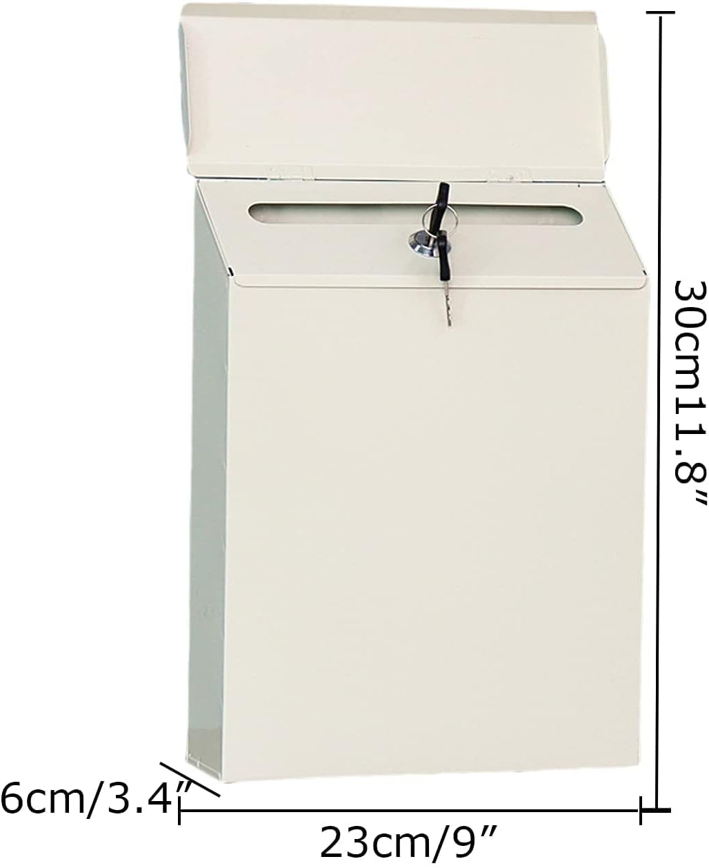 Wall Mount Locking Mailbox,Weatherproof Drop Mail Box Medium Capacity Galvanized Steel Cover Rust-Proof Metal Simple Post Box