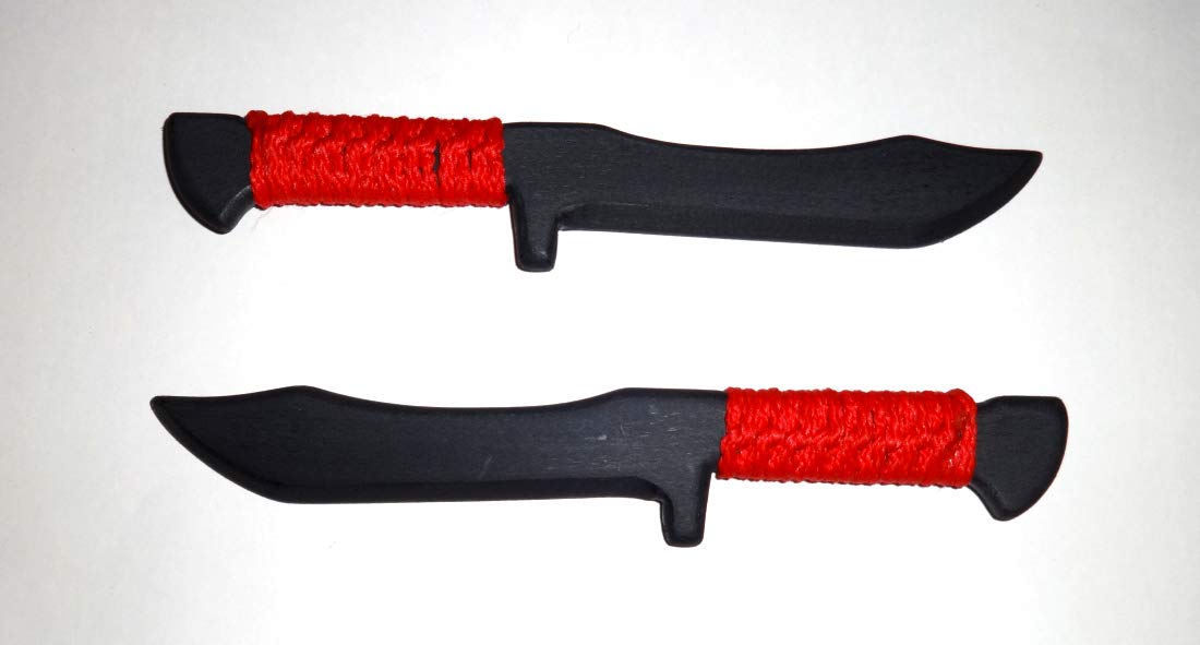Double Daggers Polypropylene Replica Navy Seal Training Knife Pair Kalaj Kutter FMA Knives Red