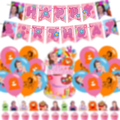 Rachel Girls Party Supplies, English Teacher Birthday Decorations Set Include Banner, Balloons, Cake Cupcake Toppers for Fans Adults Birthday Theme Party Decorations