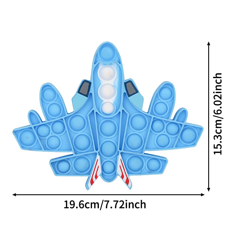 RANZAH Airplane Shape Pop It Fidget Toy, Silicone Sensory Bubble Push Toy for Kids & Adults, Stress Relief - Image 2