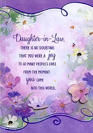 Amazon Com Designer Greetings Tarjeta De Felicitacion De Cumpleanos Para Hija Diseno De Flores Cortadas A Mano Color Blanco Productos De Oficina