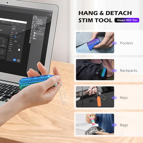 Little Ouchies Pain Fidget 4PCS – Pain Stim Tool Spiky Sensory Fidget Toys for Adults Anxiety Relief, 3D Printed Grippie Keychain for Focus & Skin Picking, Stress Relief Gift for Teens - Image 7