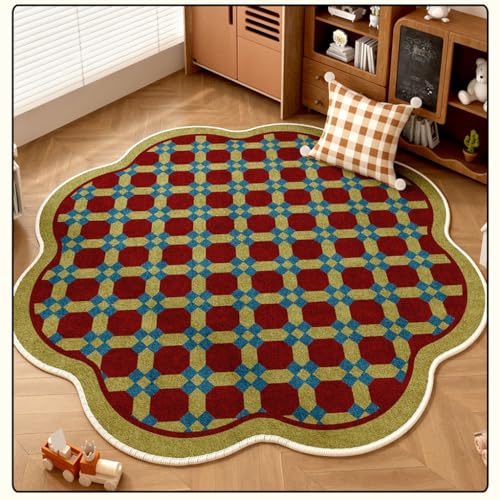 カーペット 洗える かわいい ラグ ラグマット 動物柄 不規則 異形 北欧 モダン ホットカーペット対応 ふわふわ 滑り止め 防音 直径140CM 室内用 スタイル12 じゅうたん アニマル オールシーズン適用 リビング ダイニング 掃除やすい