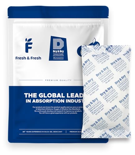Image of Dry & Dry 300 Gram [20 Packets] Silica Gel Packets Desiccants, Silica Packets - Rechargeable Silica Gel Packs, Desiccants Packets, Silica Gel